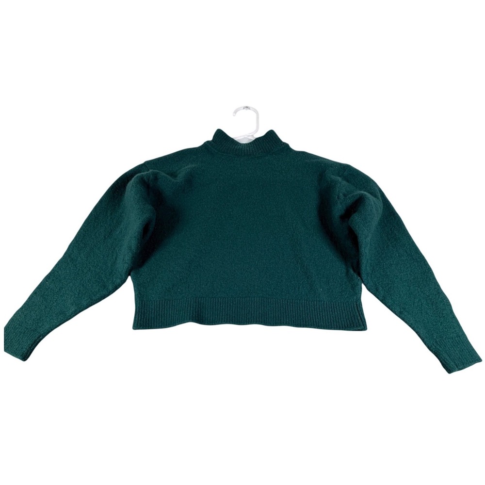 Pendleton Vintage Wool Mock Neck Cropped Sweater Green Women's XL USA Made